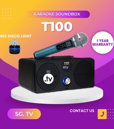 [ONE DAY DELIVERY] T100 SPEAKER | SOUNDBOX WITH BUILT-IN KARAOKE PLAYER | ANDROID [LOCAL SELLER]
