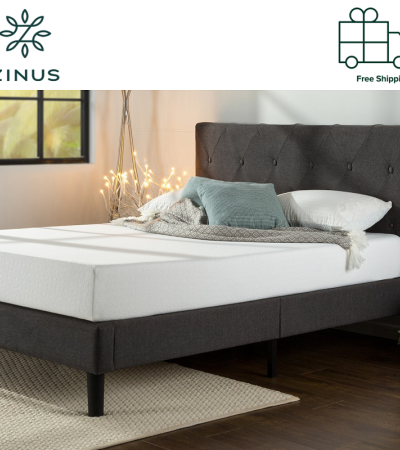 Zinus Shalini Upholstered Platform Bed Frame - Single , Super Single , Queen , King size