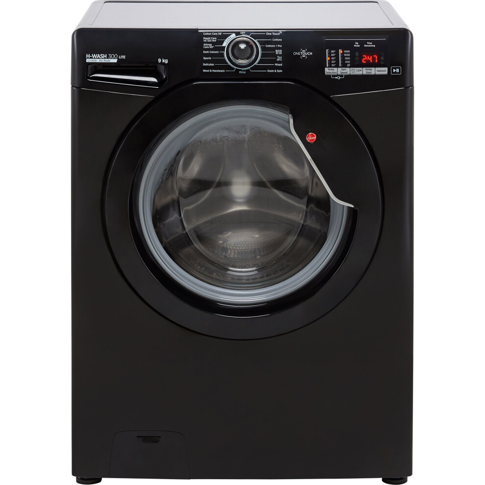 Hoover H-WASH 300 H3W492DBBE/1 9Kg Washing Machine with 1400 rpm - Black 